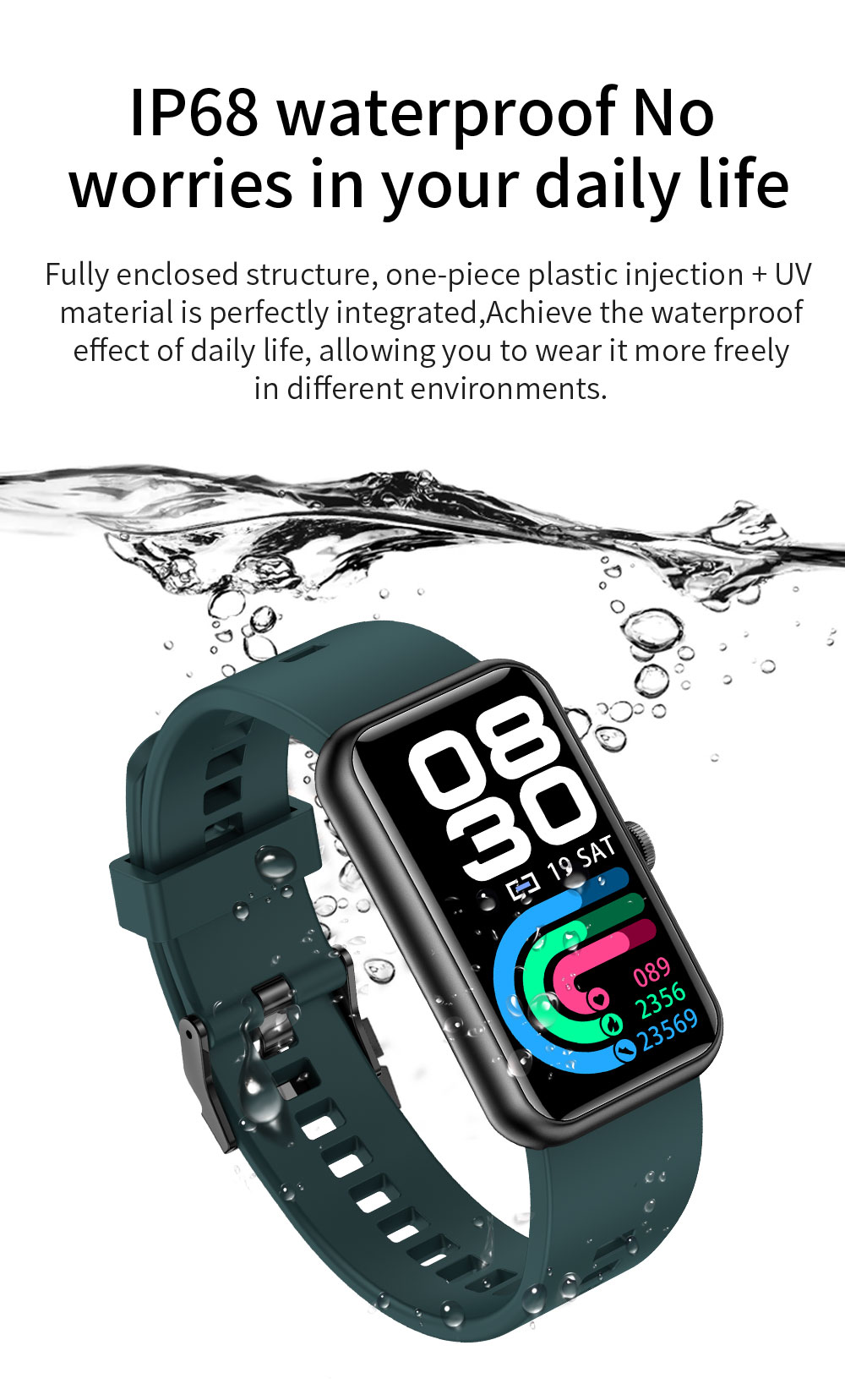 Smart Watch Square / Men's Women's L16 Smart Watch / IP68 Waterproof Heart Rate Monitoring Sports Watch